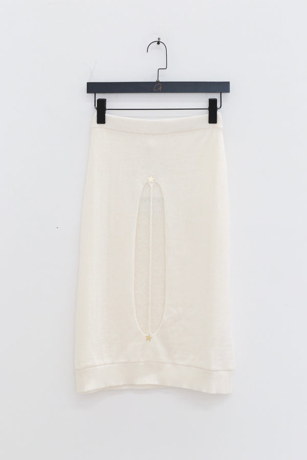 NAN KNITS 25 Autumn and Winter Hollow Cable Star Pullover/Skirt NAN-N25AWSK08 White Skirt (N25AWJUM11WHI)
